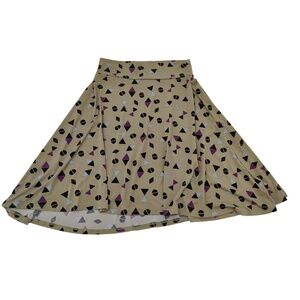 LuLaRoe Skirt Womens Size 12 Multicolored Aline High Waist Geometric Fit & Flare